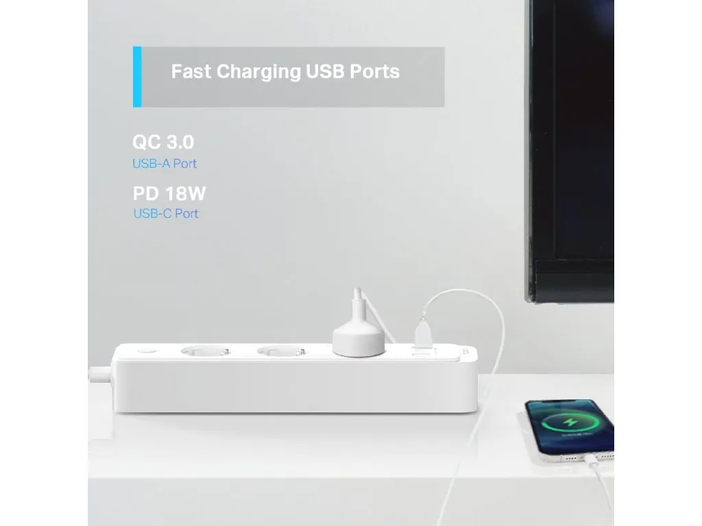 TP-Link Smart produžni kabel  TP-LINK TAPO P300/3uticna mesta/bela Slika 5